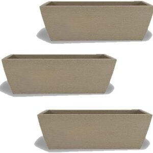 Kit 03 Jardineiras Polietileno Vasos Decorativos para Plantas, Jardins e Ambientes 15×40